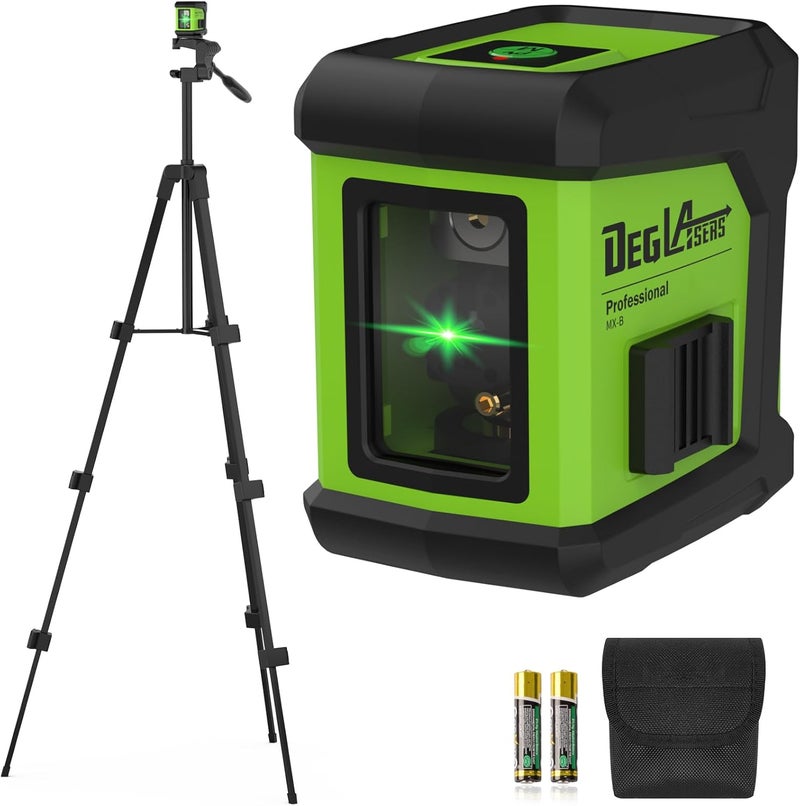 DegLasers Self Leveling Laser Level with Tripod, 100ft Green Cross Line laser lever,Lazer Leveler Tool for Picture Hanging Floor Tile Wall Home Renovation, Indoor Project, Battery Included - Image 1